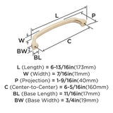 768-B AMEROCK Revitalize 6-5/16" Center to Center Handle Cabinet Pull - Champagne Bronze BP55347CZ Specs