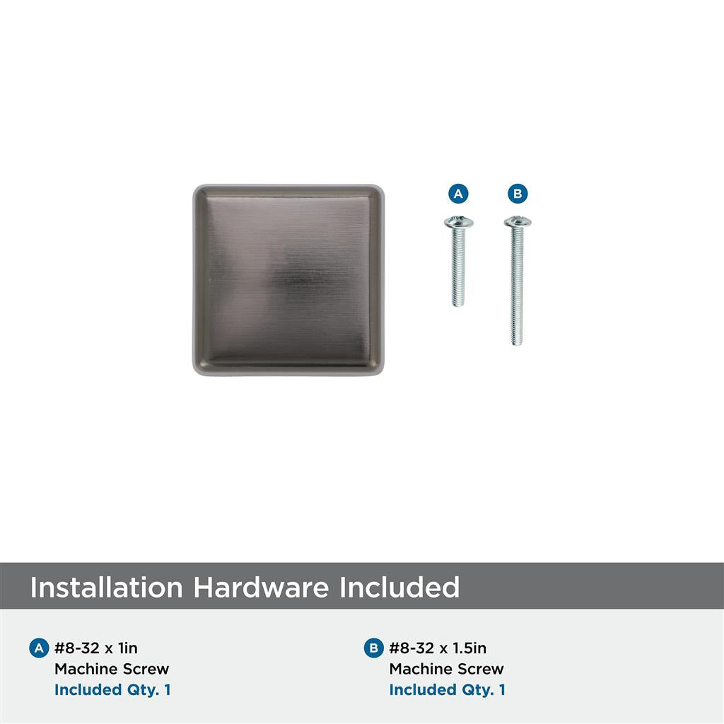 AMEROCK Blackrock Square Cabinet Knob in Gunmetal (+2 Sizes)