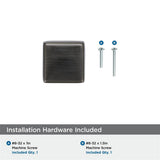 AMEROCK Blackrock Square Cabinet Knob in Gunmetal (+2 Sizes)