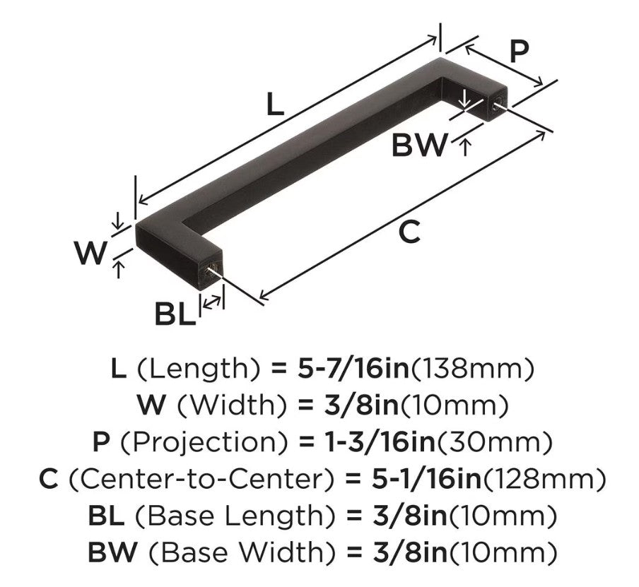AMEROCK Monument Square Handle Pulls in Oil Rubbed Bronze (+8 Sizes)