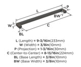 AMEROCK Monument Square Handle Pulls in Oil Rubbed Bronze (+8 Sizes)