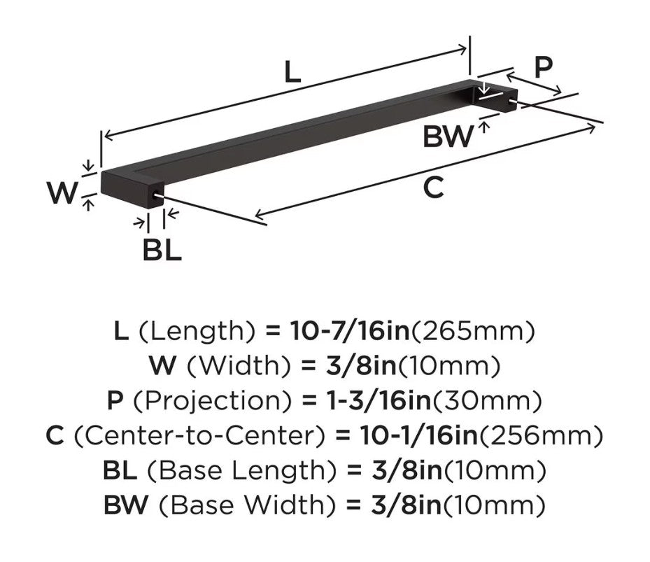 AMEROCK Monument Square Handle Pulls in Oil Rubbed Bronze (+8 Sizes)