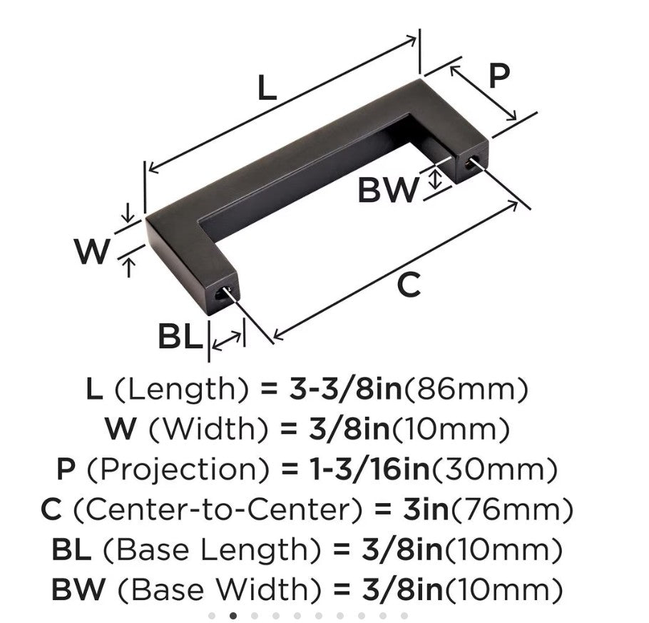 AMEROCK Monument Square Handle Pulls in Oil Rubbed Bronze (+8 Sizes)