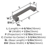 AMEROCK Blackrock Handle Cabinet Pull in Gunmetal (+7 Sizes)