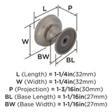 AMEROCK Revitalize 1-1/4" Diameter Cabinet Knob in Satin Nickel BP55342G10 Specs