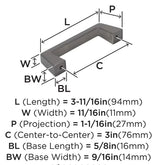AMEROCK Blackrock Handle Cabinet Pull in Gunmetal (+7 Sizes)