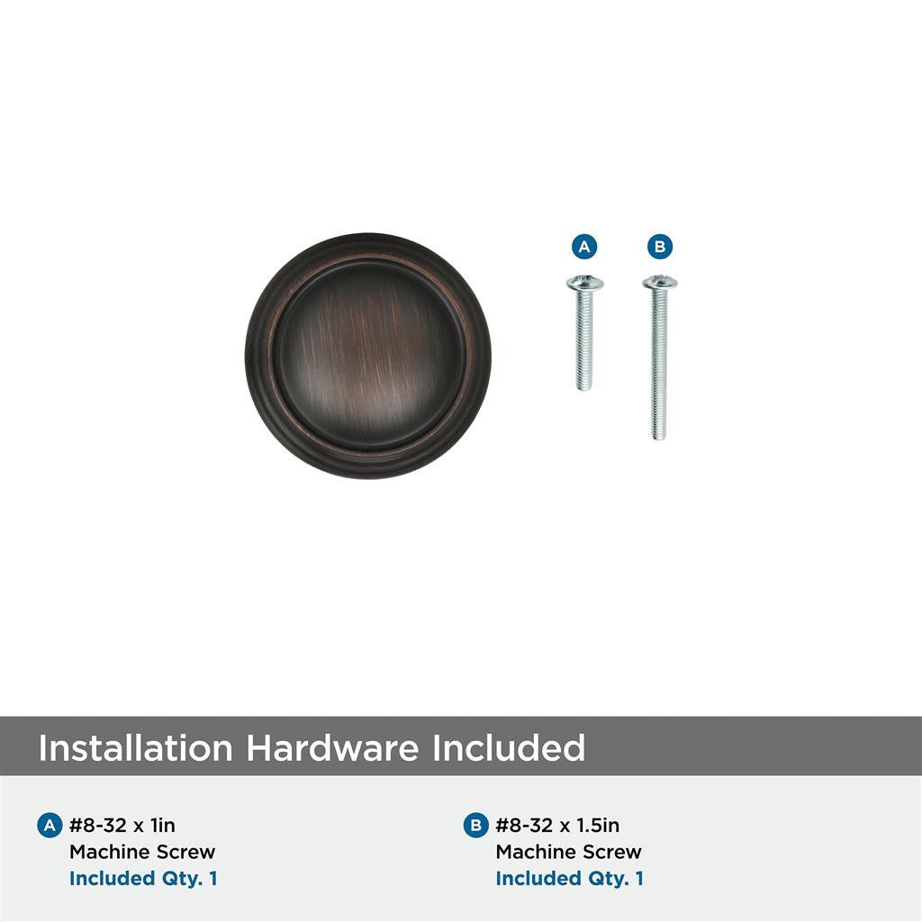 AMEROCK Revitalize 1-1/4" Diameter Cabinet Knob in Oil Rubbed Bronze BP55342ORB Hardware