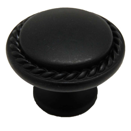 AMEROCK Allison 1-1/8" Rope Round Cabinet Knob - Black BP53001-FB
