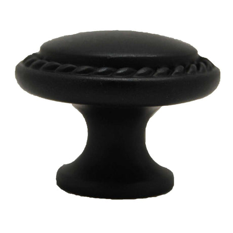 AMEROCK Allison 1-1/8" Rope Round Cabinet Knob - Black BP53001-FB