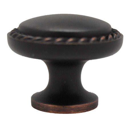 AMEROCK Allison 1-1/8" Rope Round Cabinet Knob - Oil Rubbed Bronze BP53001-ORB