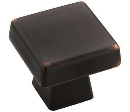 Main View of an Oil Rubbed Bronze 1-3/16" Square Cabinet Knob from Amerock's Blackrock Collection BP55271-ORB
