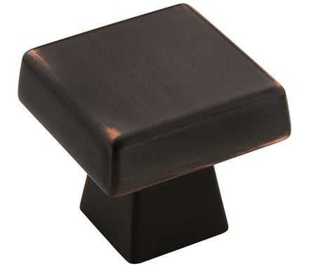 Main View of an Oil Rubbed Bronze 1-1/2" Square Cabinet Knob from Amerock's Blackrock Collection BP55273-ORB