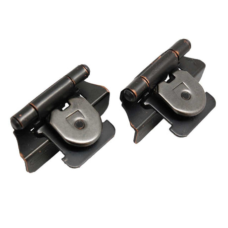 AMEROCK Double Demountable 1/4" Overlay Partial Wrap Cabinet Hinges - Oil Rubbed Bronze CMR8701-ORB