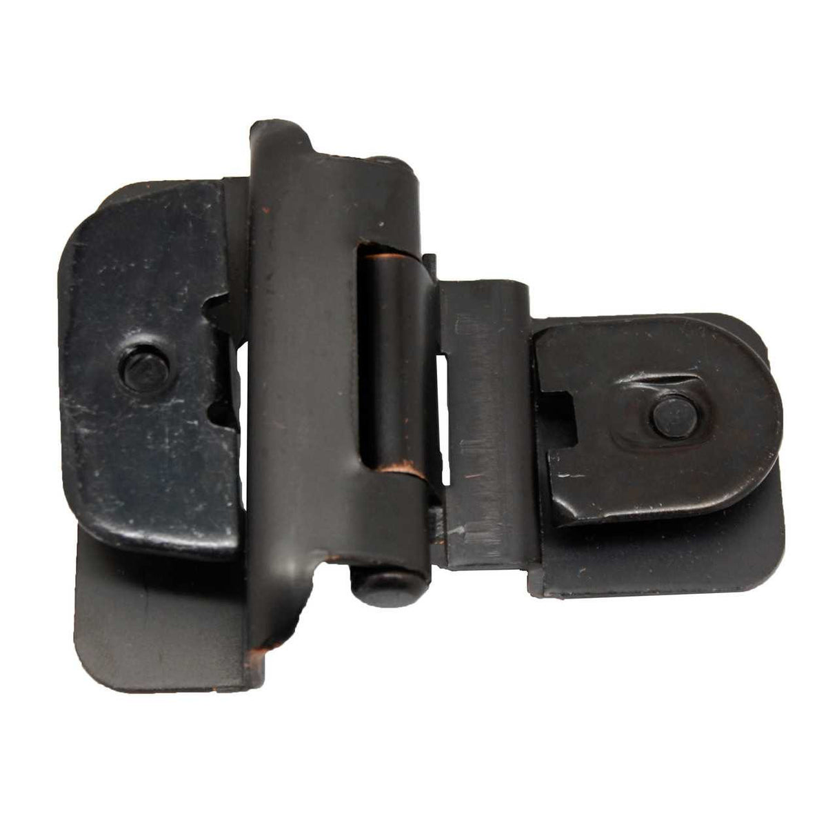 Open Top View of an Oil Rubbed Bronze Double Demountable 3/8" Inset Partial Wrap Cabinet Hinge from Amerock CMR8700-ORB