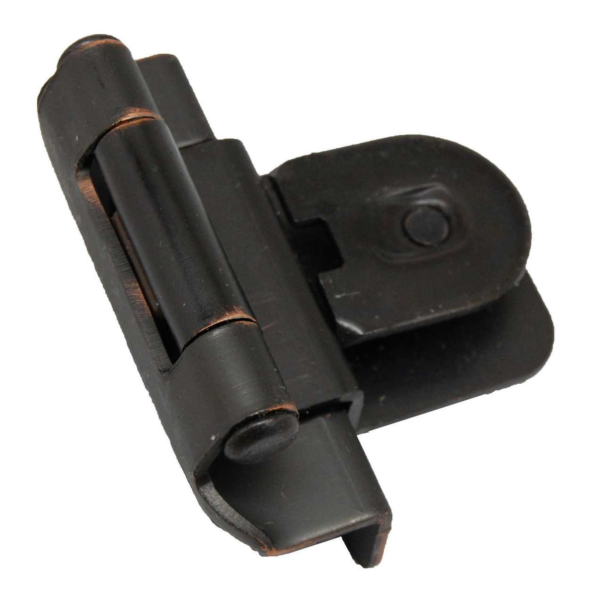 Main View of an Oil Rubbed Bronze Double Demountable 3/8" Inset Partial Wrap Cabinet Hinge from Amerock CMR8700-ORB