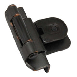 Main View of an Oil Rubbed Bronze Double Demountable 3/8" Inset Partial Wrap Cabinet Hinge from Amerock CMR8700-ORB