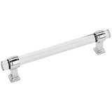 Main View of a Clear Glass and Polished Chrome 6-5/16" Hole Centers Handle Cabinet Pull from Amerock's Glacio Collection BP36656-C26