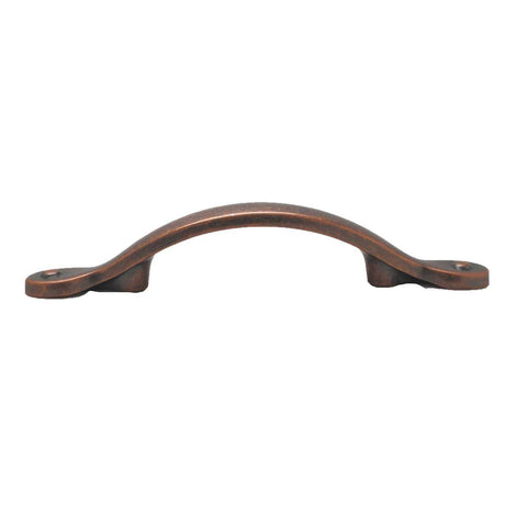 Side View of a Weathered Copper 3" Hole Center Handle Cabinet Pull from Amerock's Inspirations Collection BP1590-WC