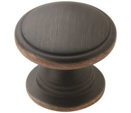 Main View of an Oil Rubbed Bronze 1-1/4" Round Cabinet Knob from 
Amerock's Ravino Collection BP53012-ORB