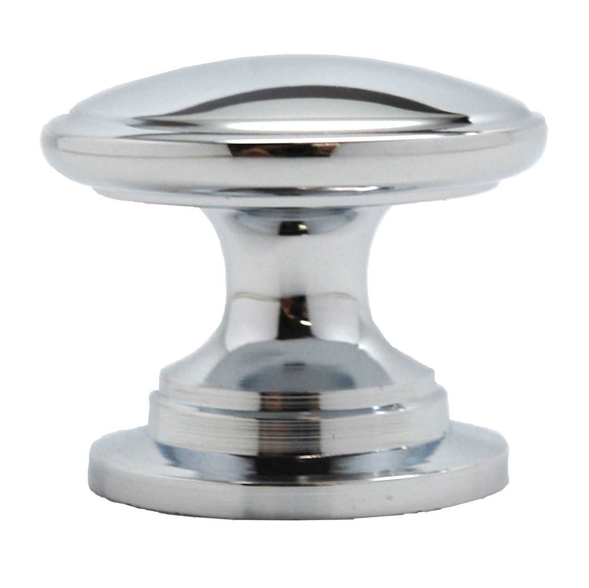 Side View of a Polished Chrome 1-1/4" Round Cabinet Knob from Amerock's Ravino Collection BP53012-26