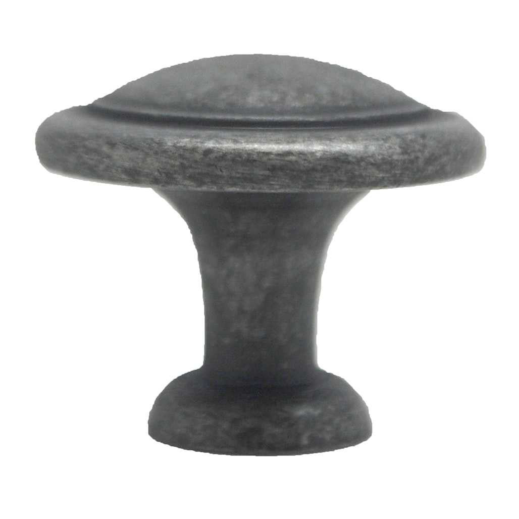 Side View of a Weathered Nickel Round Cabinet Knob from Amerock's Reflections Collection BP1387-WI