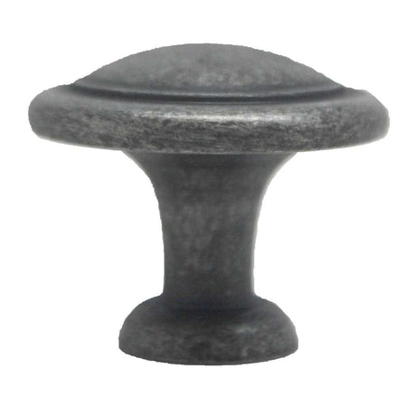 Side View of a Weathered Nickel Round Cabinet Knob from Amerock's Reflections Collection BP1387-WI