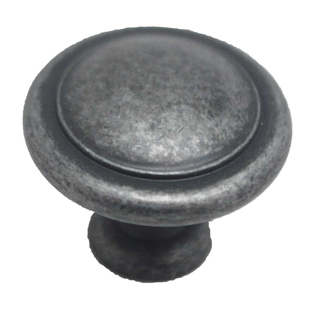 Main View of a Weathered Nickel Round Cabinet Knob from Amerock's Reflections Collection BP1387-WI