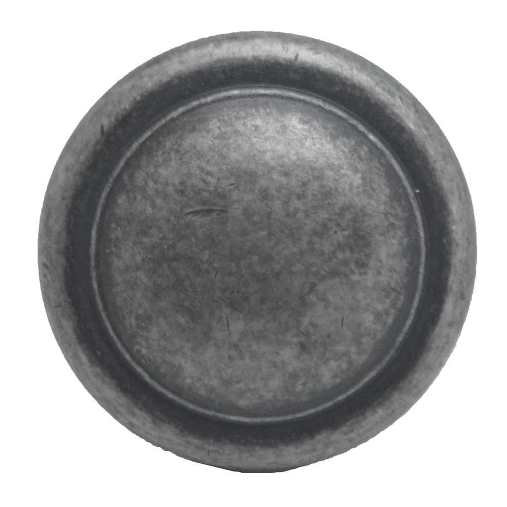 Top View of a Weathered Nickel Round Cabinet Knob from Amerock's Reflections Collection BP1387-WI