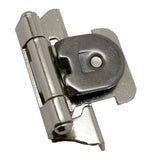 Sterling Nickel Single Demountable 1/4" Overlay Partial Wrap Cabinet Hinge from Amerock Part Number CMR8715-14