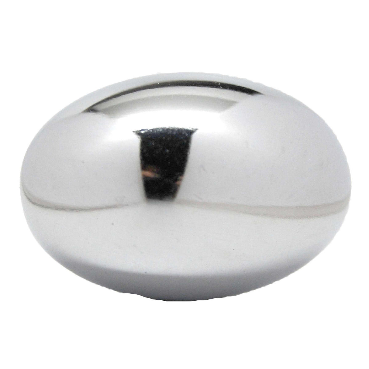 Top View of a Polished Chrome 1-3/8" Oval Cabinet Knob from Amerock's Vaile Collection BP53014-26