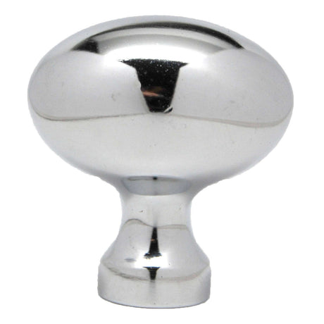 Side View of a Polished Chrome 1-3/8" Oval Cabinet Knob from Amerock's Vaile Collection BP53014-26