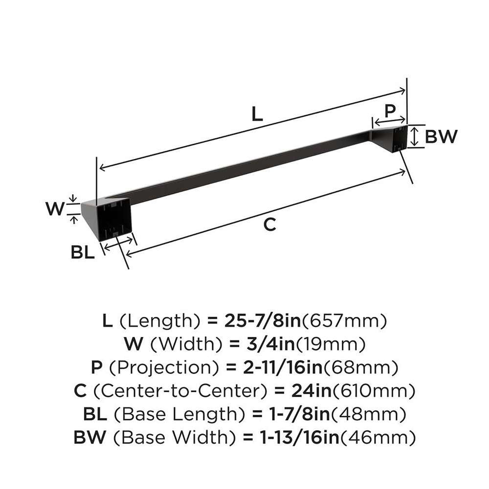 Amerock Blackrock Towel Bar in Oil Rubbed Bronze 24" BH36004ORB Specs