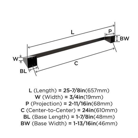 Amerock Blackrock Towel Bar in Oil Rubbed Bronze 24" BH36004ORB Specs