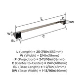 Amerock Blackrock Towel Bar in Brushed Nickel 24" BH36004G10 Specs