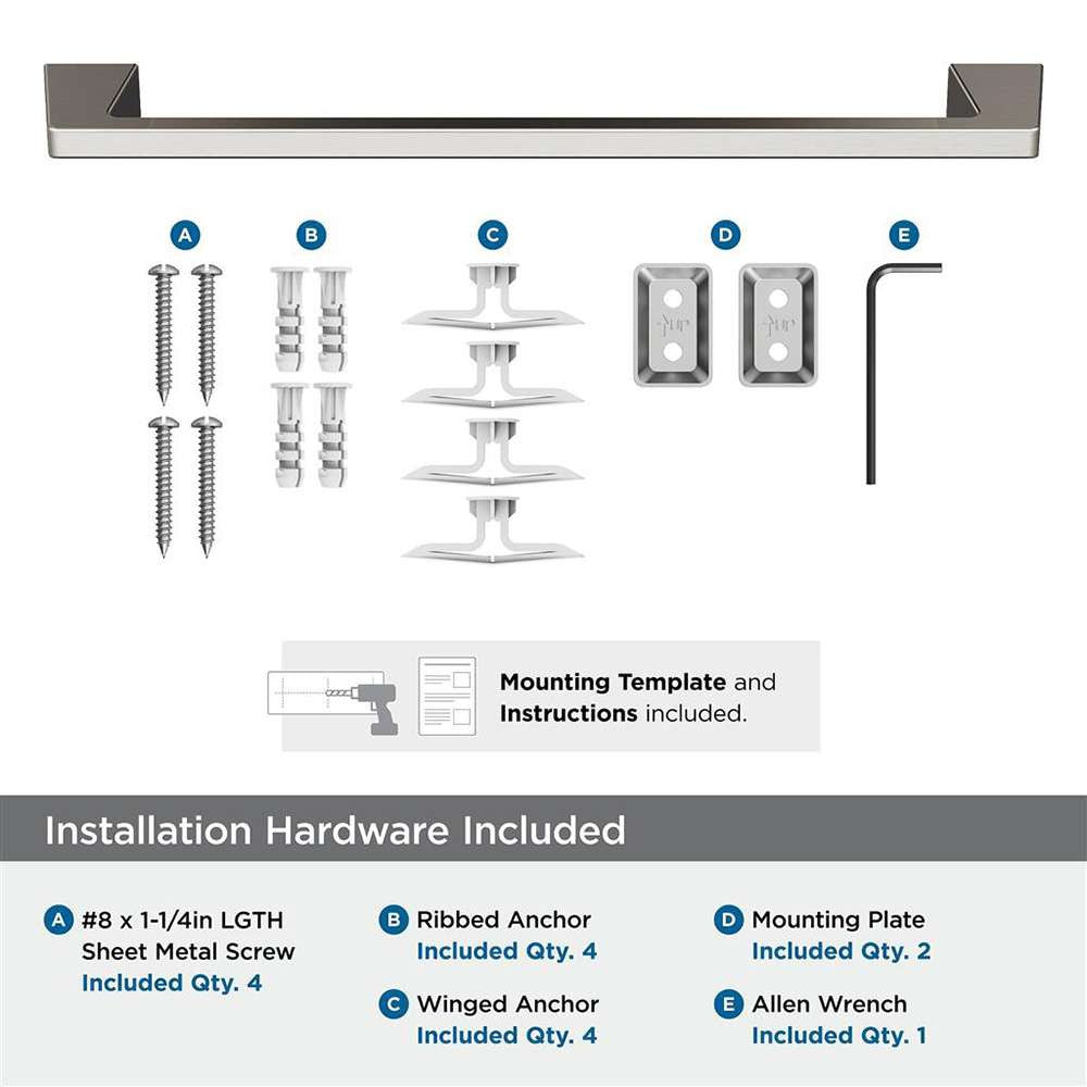 Amerock Blackrock Towel Bar in Brushed Nickel Hardware Included