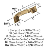 Amerock Candler Handle Cabinet Pull in Champagne Bronze 3in BP29349CZ Specs