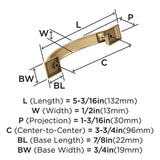 Amerock Candler Handle Cabinet Pull in Champagne Bronze 96mm BP29355CZ Specs