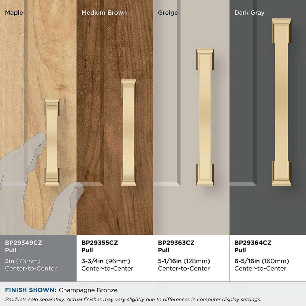Amerock Candler Handle Cabinet Pull in Champagne Bronze Collage