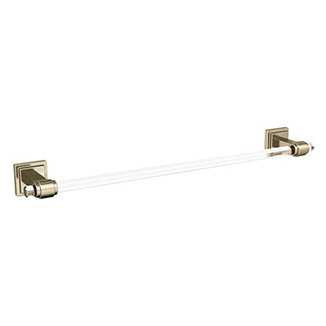 Main View of a Golden Champagne and Clear 18" Bathroom Towel Bar from Amerock Glacio Collection BH36063CBBZ