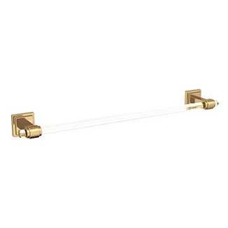 Main View of a Champagne Bronze and Clear 18" Bathroom Towel Bar from Amerock Glacio Collection BH36063CCZ