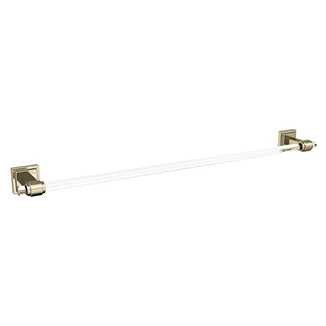 Main View of a Golden Champagne and Clear 24" Bathroom Towel Bar from Amerock Glacio Collection BH36064CBBZ
