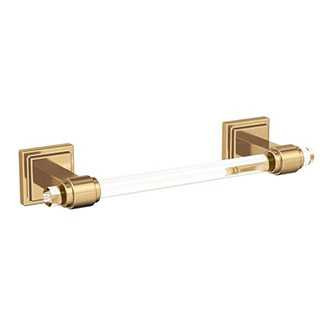 Main View of a Champagne Bronze and Clear 8" Bathroom Towel Bar from Amerock Glacio Collection BH36065CCZ