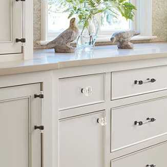 Amerock Glacio Oil Rubbed Bronze Cabinet Hardware in White Kitchen
