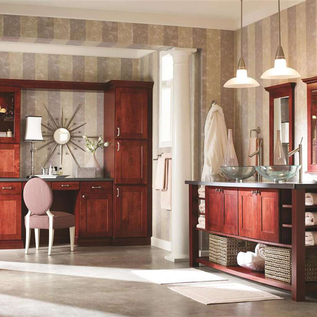 Amerock Mulholland in Satin Nickel on Red