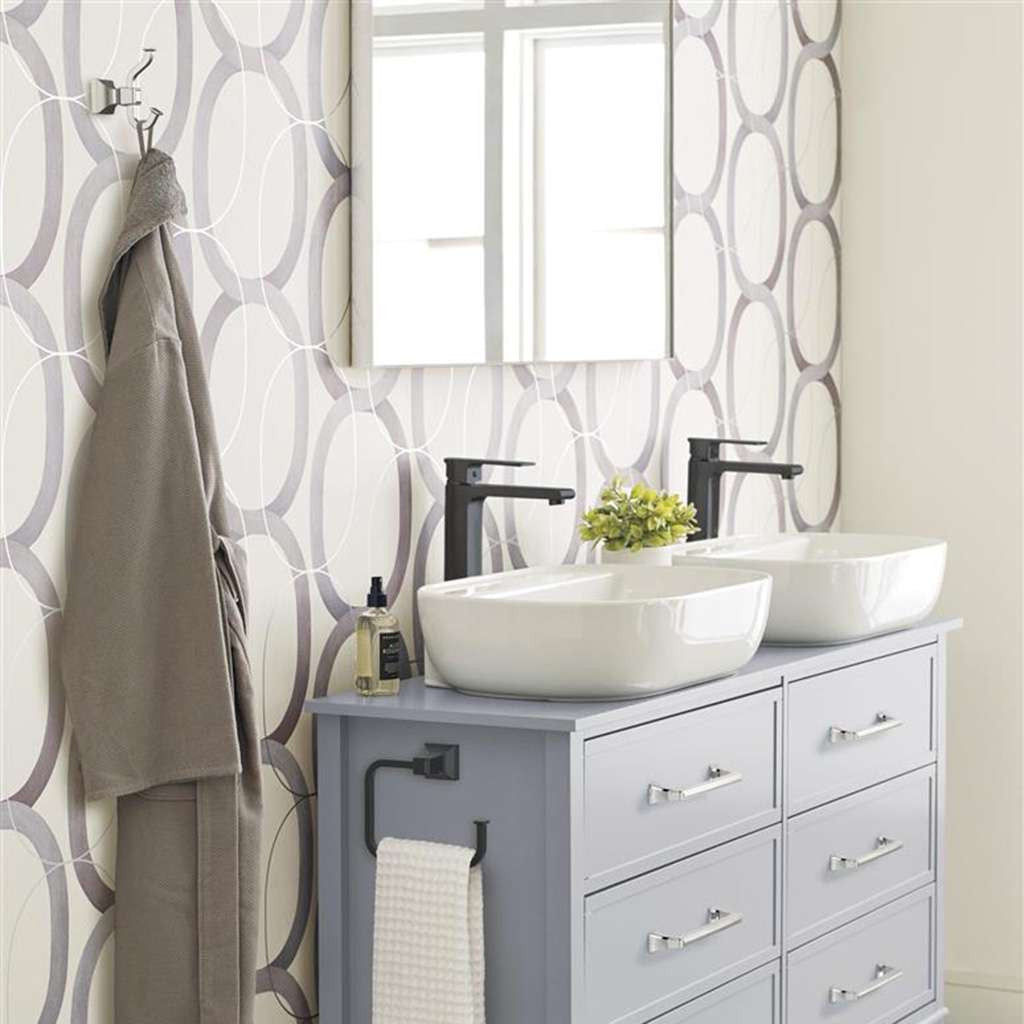 Amerock Mulholland in Polished Nickel in Bathroom