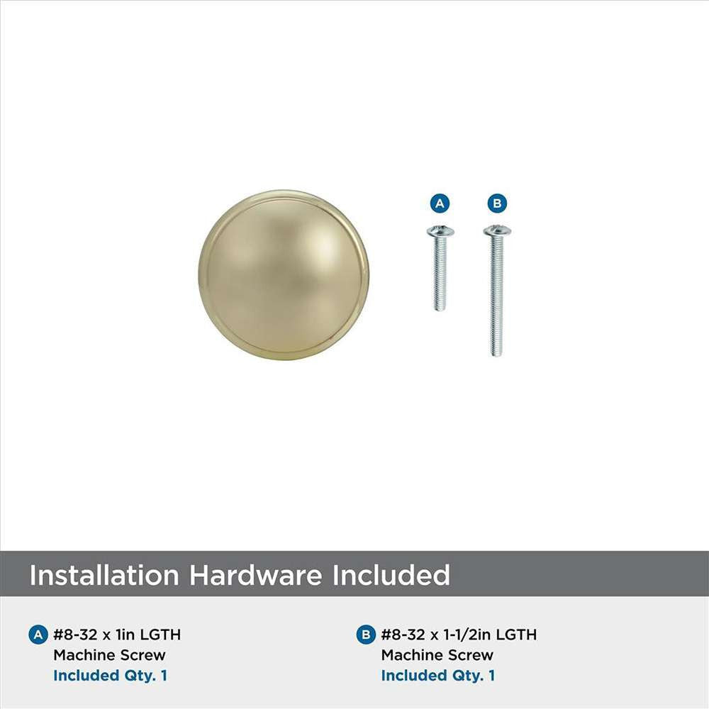 Amerock Ravino 1-1/4" Diameter Cabinet Knob in Polished Brass BP530123 Hardware Included