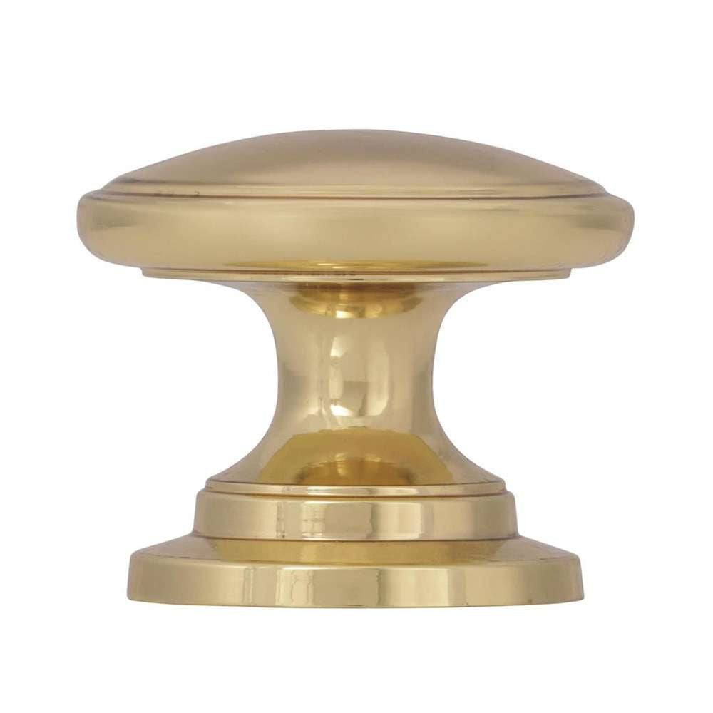 Amerock Ravino 1-1/4" Diameter Cabinet Knob in Polished Brass BP530123 Side View