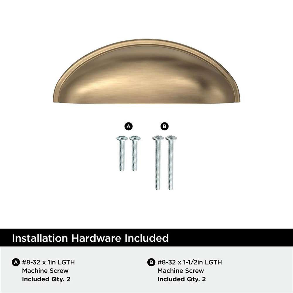 Amerock Ravino 3" Centers Cup Pull in Champagne Bronze BP22094CZ Hardware Included