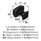 AMEROCK Revitalize 1-1/4" Length Cabinet Knob in Oil Rubbed Bronze BP55340ORB Specs
