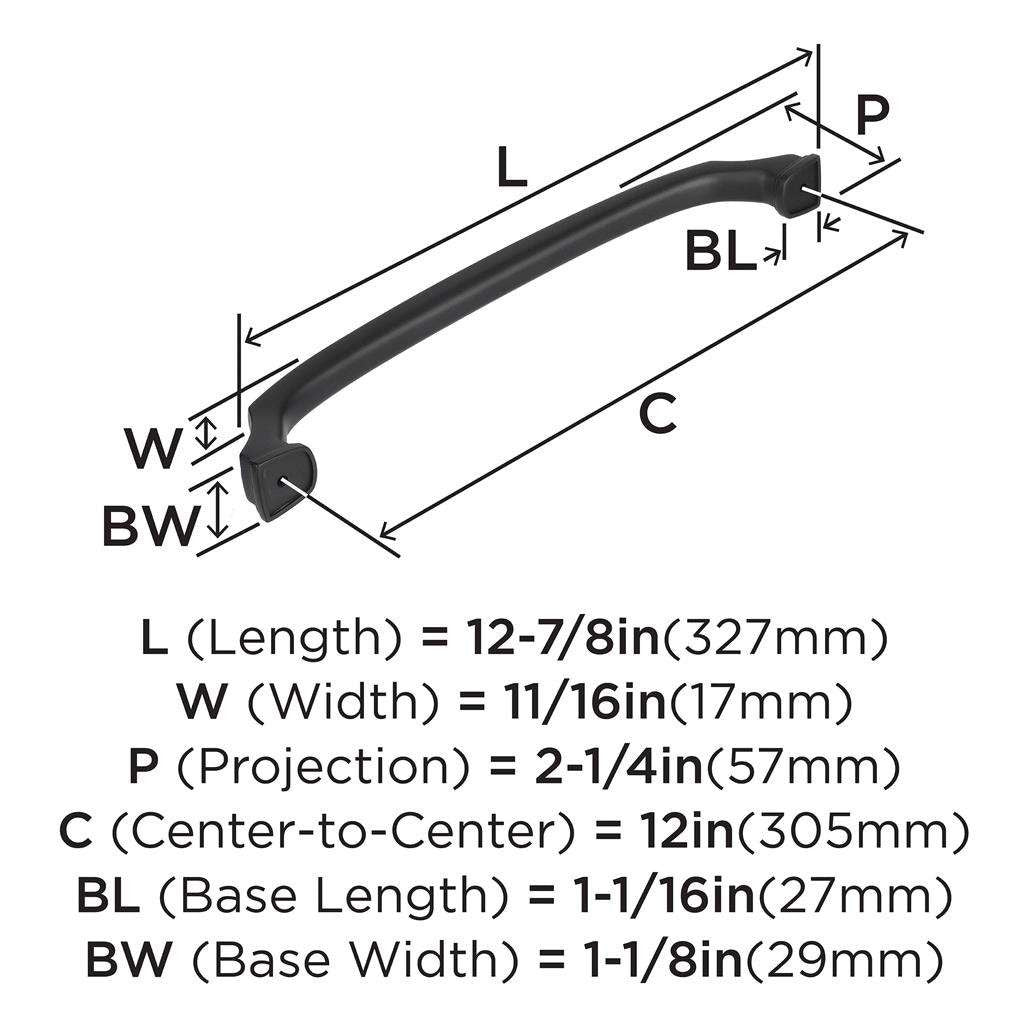 AMEROCK Revitalize Appliance Pulls in Black Bronze 12" BP55349BBR Specs